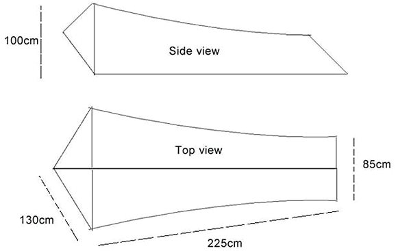 Tent MXM Ultralight tarp for 1 person Technical draft