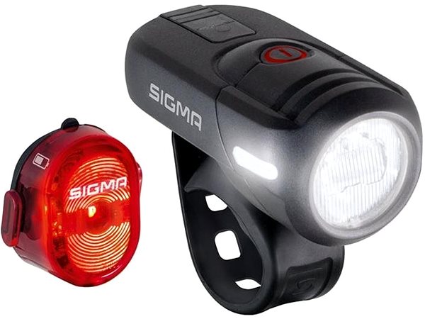 Bike Light Sigma Aura 45 USB + Nugget II. Lateral view