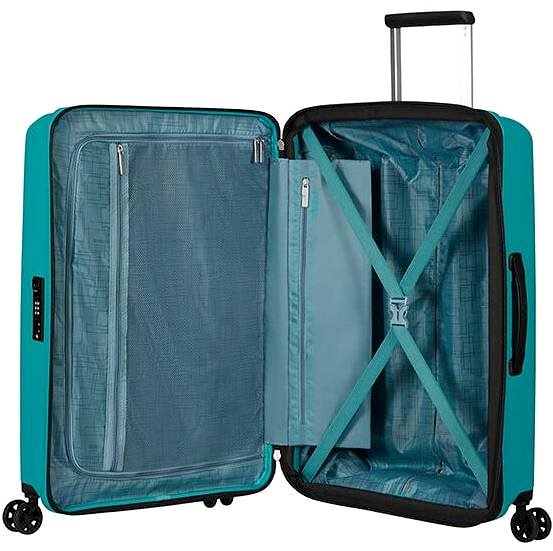 Cestovný kufor American Tourister Aerostep Spinner 68 EXP Turquoise Tonic Vlastnosti/technológia
