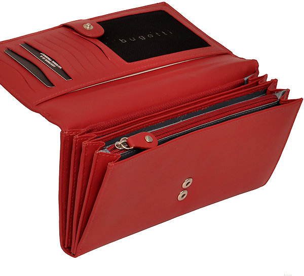 Bugatti Vertice ladies flap wallet, red .