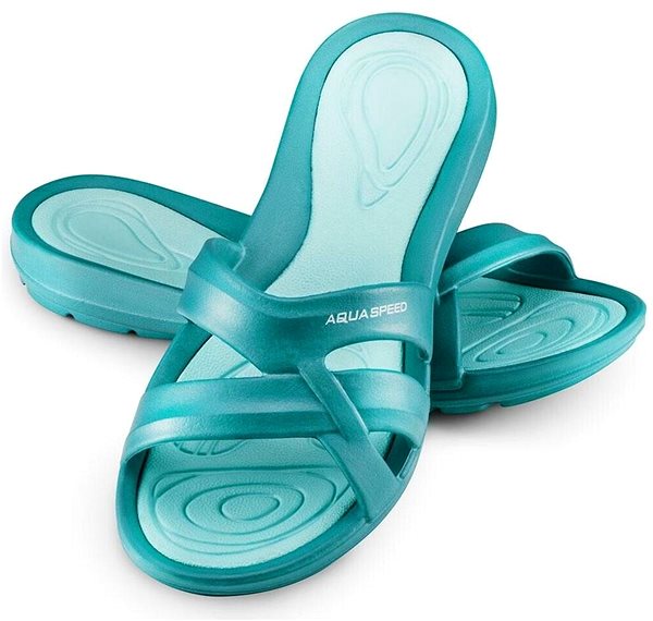 Aqua-Speed Panama turquoise slippers, 36 .
