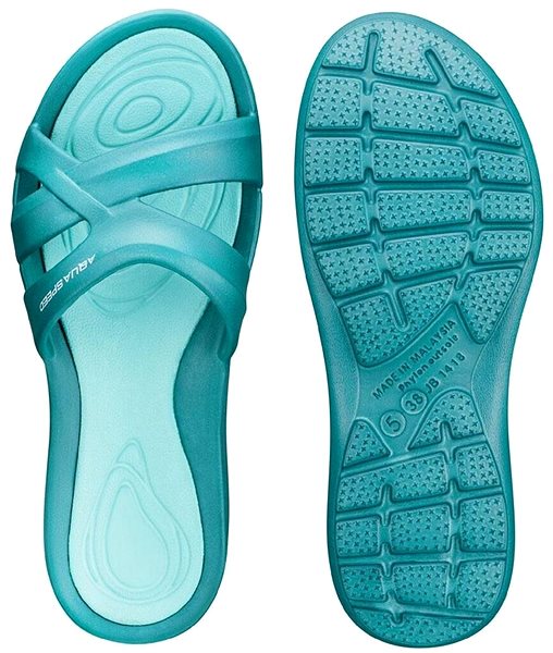 Aqua-Speed Panama turquoise slippers, 36 .