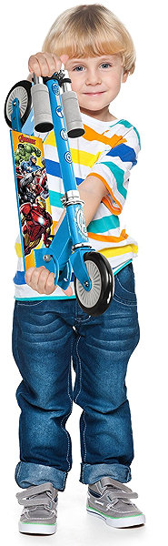 Folding scooter Stamp Kids folding scooter Avengers Hulk .