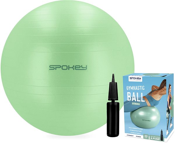 Fitlopta Spokey Fitball 65 cm, zelená ...