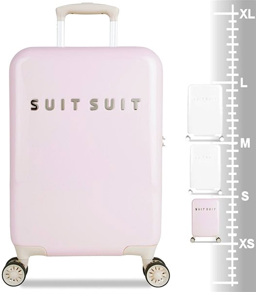 Cestovný kufor SUITSUIT TR-1221 S, Fabulous Fifties Pink Dust Tabuľka veľkostí