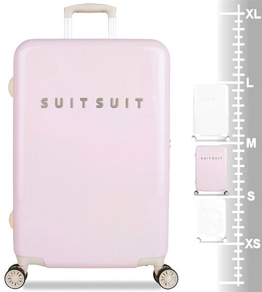 Cestovný kufor SUITSUIT TR-1221 M, Fabulous Fifties Pink Dust Tabuľka veľkostí