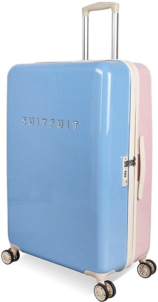 Cestovný kufor SUITSUIT TR-1206 L, Fabulous Fifties DUO Pink & Blue Bočný pohľad