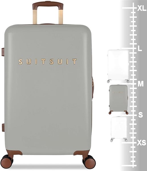 Bőrönd SUITSUIT® Fab Seventies, M Limestone Mérettáblázat