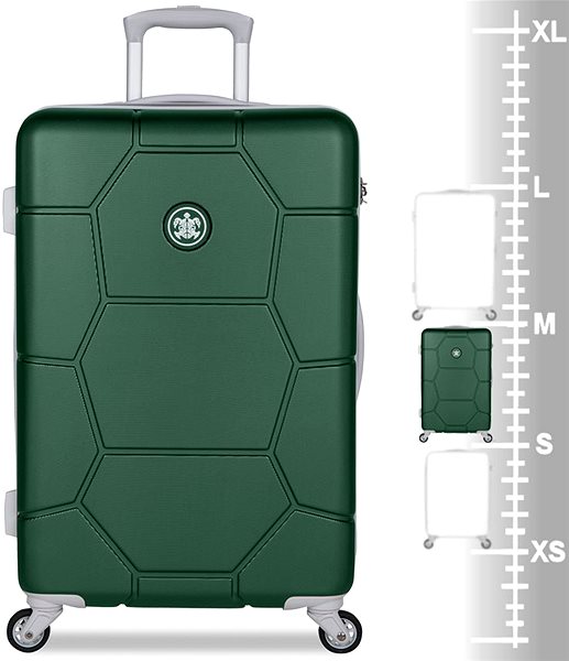 Cestovný kufor SUITSUIT TR-1262 Caretta Jungle Green, veľ. M – 54 l Tabuľka veľkostí