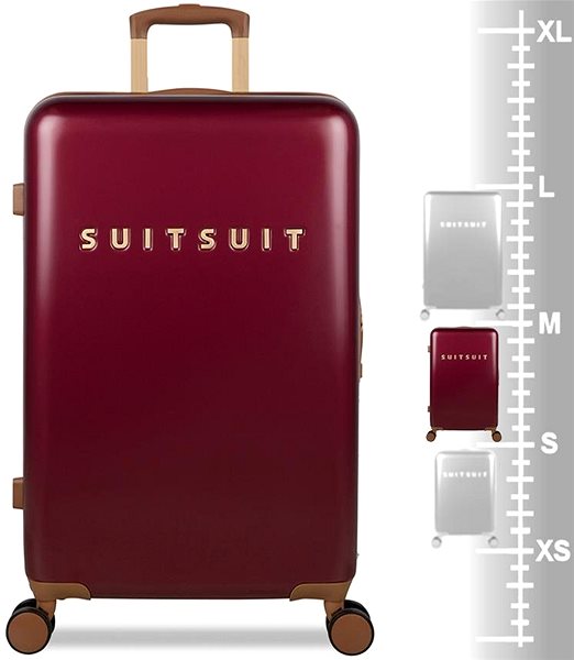 Cestovný kufor SUITSUIT TR-7111 M, Classic Biking Red Tabuľka veľkostí