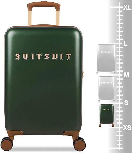 Cestovný kufor SUITSUIT TR-7121 S, Classic Beetle Green Tabuľka veľkostí