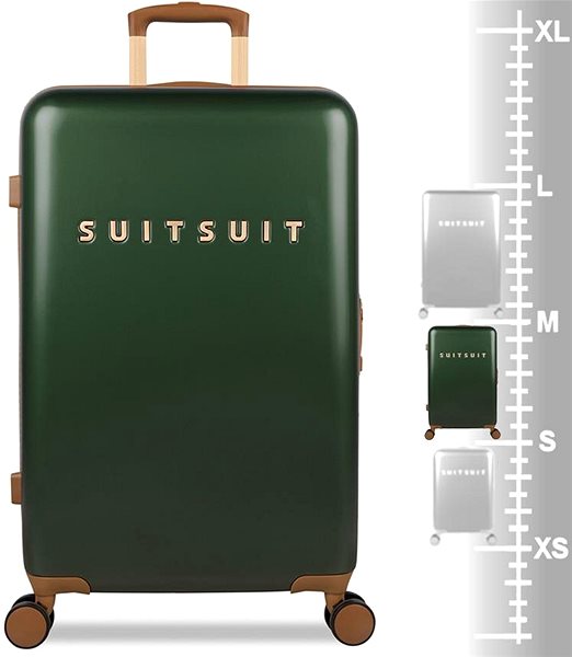 Cestovný kufor SUITSUIT TR-7121 M, Classic Beetle Green Tabuľka veľkostí