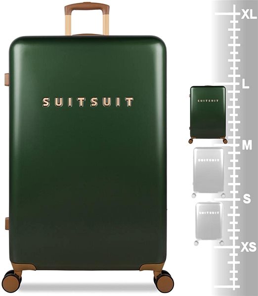 Cestovný kufor SUITSUIT TR-7121 L, Classic Beetle Green Tabuľka veľkostí