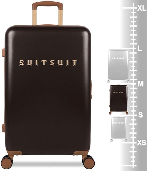 Cestovný kufor SUITSUIT TR-7131 M, Classic Espresso Black Tabuľka veľkostí