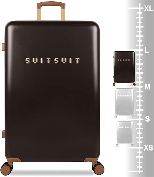 Cestovný kufor SUITSUIT TR-7131 L, Classic Espresso Black Tabuľka veľkostí