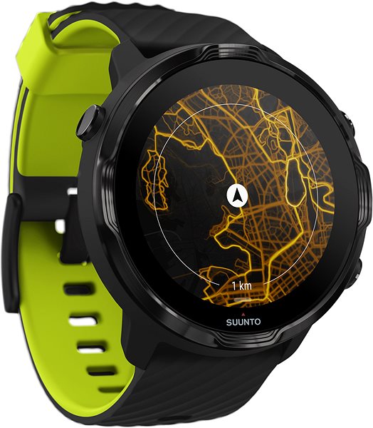 Smart Watch Suunto 7 Black Lime Lateral view