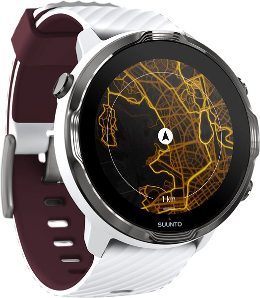 Smart Watch Suunto 7 White Burgundy Lateral view
