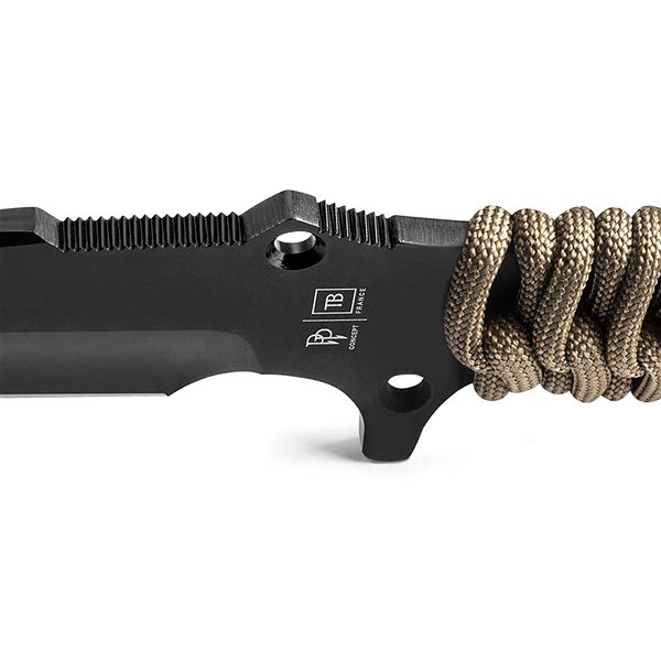 Pocket knife TB Outdoor Maraudeur, Paracord 550 ®, smooth blade, Kydex - Coyote brown .