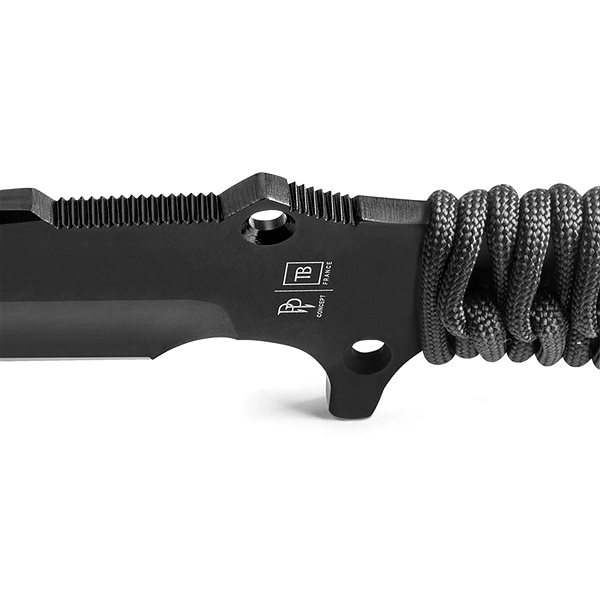 Pocket knife TB Outdoor Maraudeur, Paracord 550 ®, smooth blade, Kydex - Black .