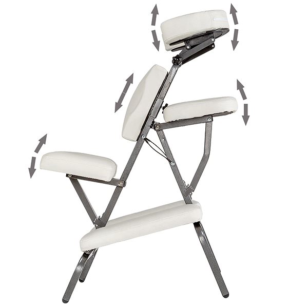 Masážne kreslo Masážna stolička zo syntetickej kože biela ...
