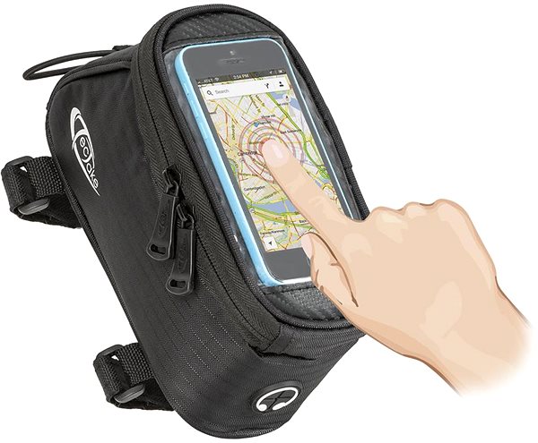 Taška na bicykel Držiak na smartfón s taškou 18 × 8,5 × 8,5 cm čierna ...