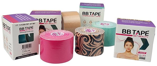 Kineziológiai tapasz BB Tape arcra, 5 cm×5 m rózsaszín 1 darab ...
