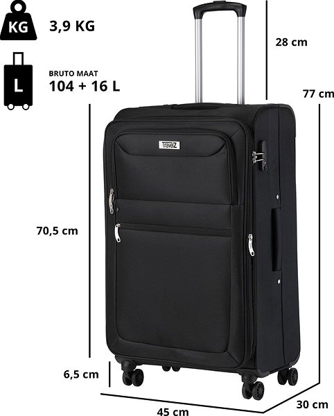 Travel case TRAVEL Z Softspinner Black size. L .