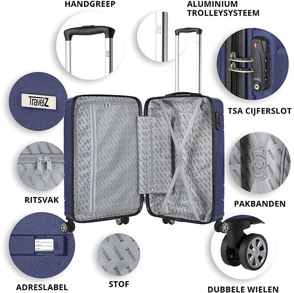 Travel case TRAVEL Z Big Bars Blue size. M .