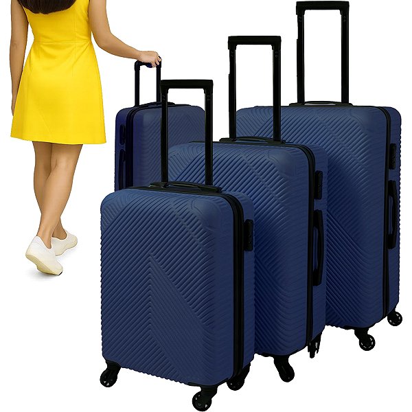 TRIZAND suitcase set 26664 Travel case set 3 pcs, 39/70/99 l, blue .