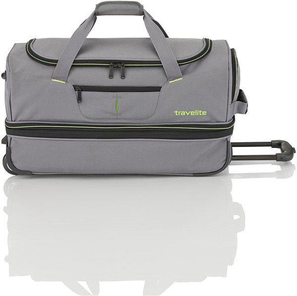 Cestovná taška Travelite Basics Wheeled duffle S Grey/green Screen