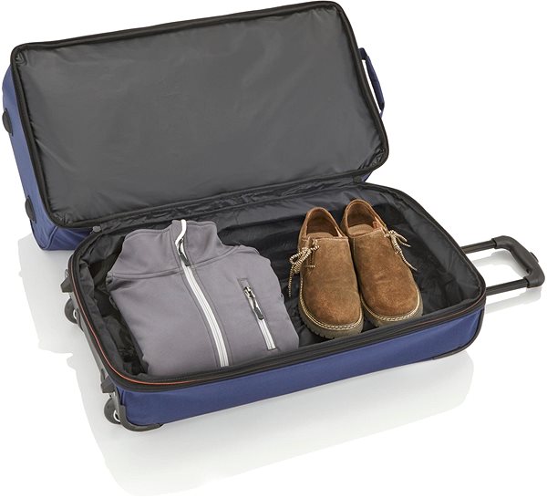 Cestovná taška Travelite Basics Wheeled duffle L Navy/orange Lifestyle