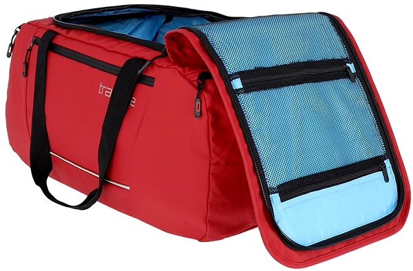 Športová taška Travelite Basics Sportsbag Red Bočný pohľad