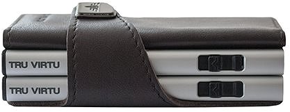 Pénztárca Tru Virtu  Click & Slide Twin Twin pénztárca - Nappa barna bőr Jellemzők/technológia