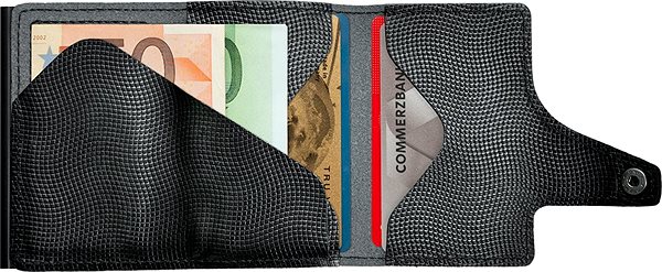 Pénztárca Tru Virtu Click & Slide bőr pénztárca zsebbel az apró számára Black Lizzard Jellemzők/technológia