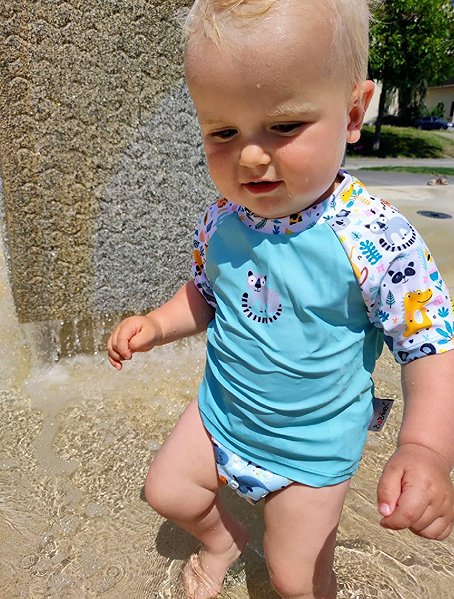 Lycra clothing Bobánek Children's UV T-shirt for water - Jungle 1 - 2 years .
