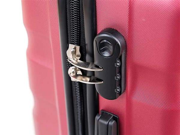 Cestovní kufr Pretty Up ABS29 plastový na kolečkách, malý, 37 l, vínový ...