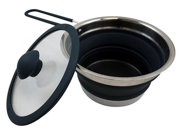 Kempingový riad Vango Cuisine 1L Non-Stick Pot Deep Grey Bočný pohľad