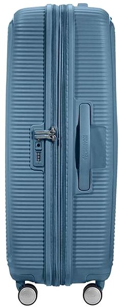 Cestovný kufor American Tourister Soundbox Spinner 77 Exp Stone Blue ...