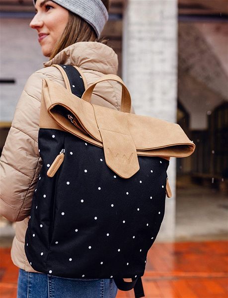 VUCH Mellora Dotty Brown Backpack.
