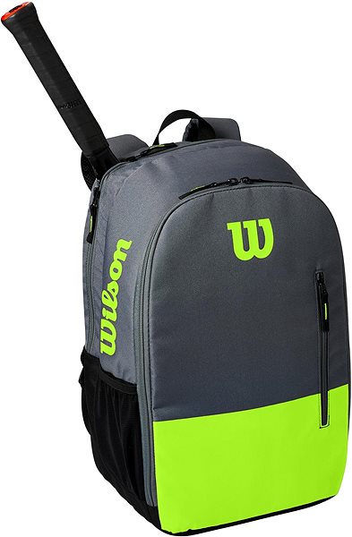 Športový batoh Wilson Team Backpack zeleno-sivý Bočný pohľad