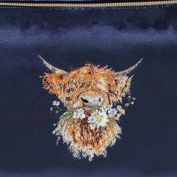 Cosmetic bag Wrendale Designs Embroidered cosmetic bag Cow .