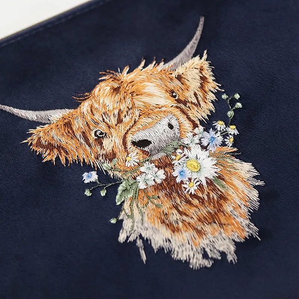 Cosmetic bag Wrendale Designs Embroidered cosmetic bag Cow .