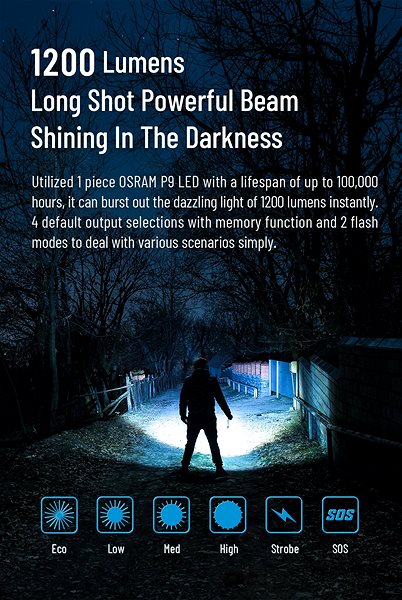 Flashlight Wuben C3 Features/technology