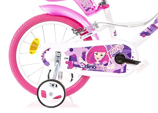 Children's bike Dino bikes 166 RSN FAIRY White, pink print 16