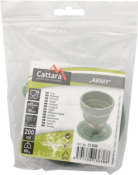 Láhev na pití Cattara Silikonový skládací kelímek Army 200 ml ...
