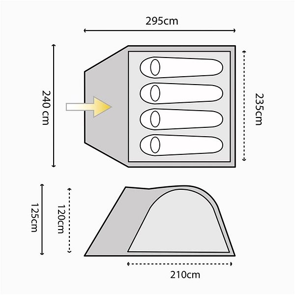 Tent HIGHLANDER Juniper 4 blue Technical draft