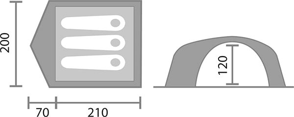 Tent Yate TRAMP gray Technical draft