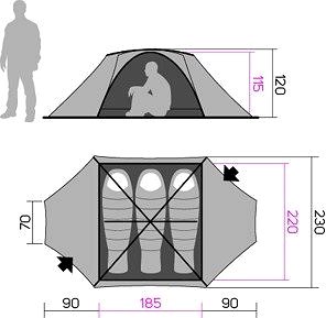 Tent Hannah Covert 3 WS Thyme/Dark Shadow Technical draft