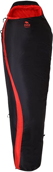 Spací vak Zulu Spacák Ultralight 900/185 cm, pravý, červený/čierny ...
