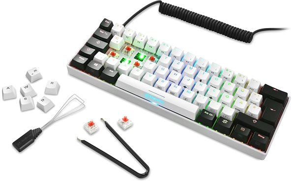 Gaming-Tastatur Sharkoon Skiller SGK50 S4 White, Kailh Red ...